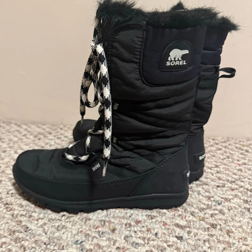 NWT Sorel Women's Whitney Tall II Black Waterproof Fleece-Lined Boots- Size 7